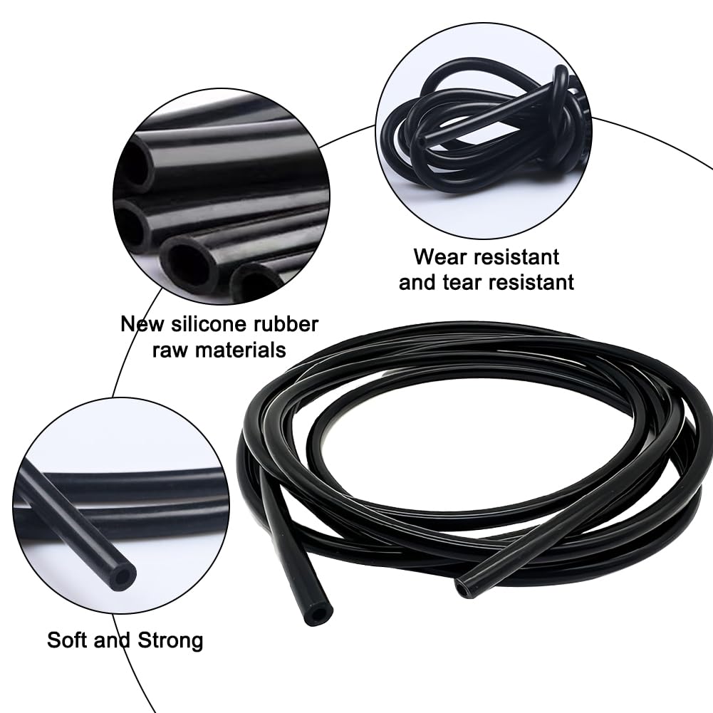 Tuyau sous vide en silicone pour voiture, 3 m, diamètre intérieur : 3 mm, diamètre intérieur : 3 mm, diamètre intérieur : 3 mm, diamètre intérieur : 3 mm, diamètre intérieur : 3 mm, diamètre intérieur