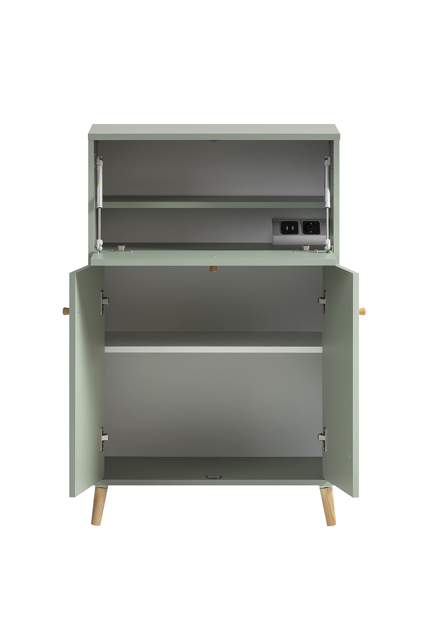 Schildmeyer ELSA 153199 Sekretär mit USB-Aschluss und Steckdose, 65,2 x 39 x 101,7 cm, Pistazie
