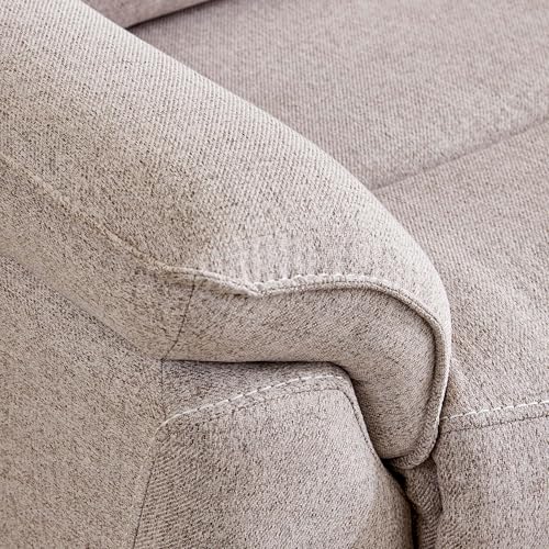 Image of Home Centre | Artise Fabric 3-Seater Electric Recliner | Recliner Sofa for Living Room | Solid Wood | Beige | 1 Year Warranty