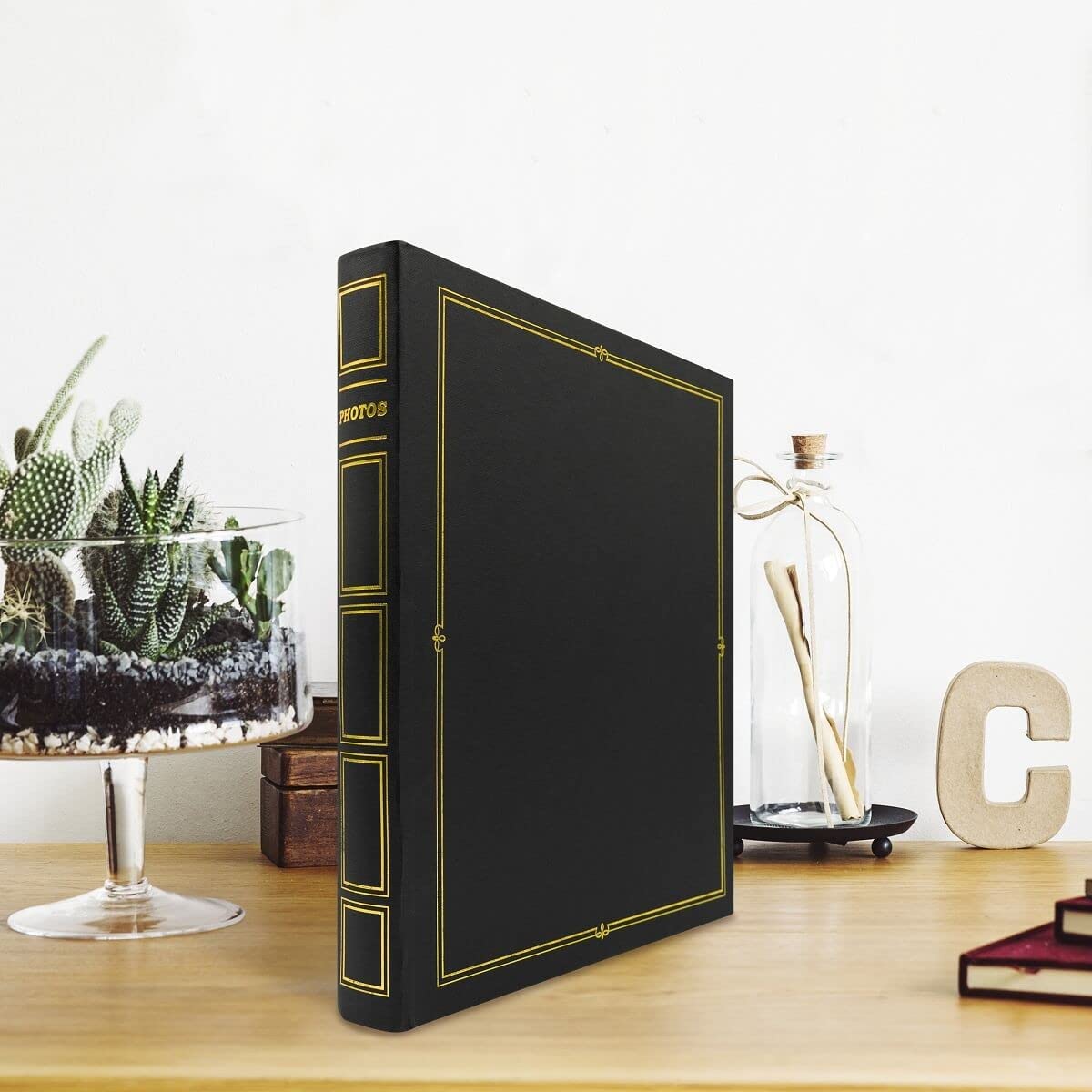 Ceanothe Album Photo 10x15 cm Adhesif noir Cordoue de 240 photos - Couverture Simili Cuir 60 pages Autocollantes au Format Horizontale et Verticale - Livre Personnalisable Fabriqué en France