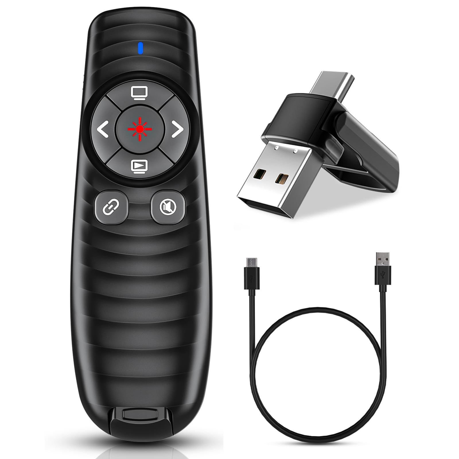 Simple Usb Remote Snapklik.com : 2-in-1 USB Type-C Presentation Clicker Wireless ...