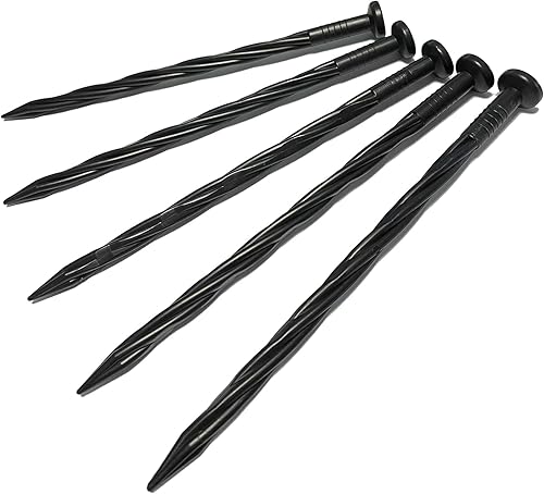 Espigas de anclaje de paisaje en espiral 8 en 30 piezas de plástico para césped artificial, adoquín, barrera de malezas, tienda de campaña y más