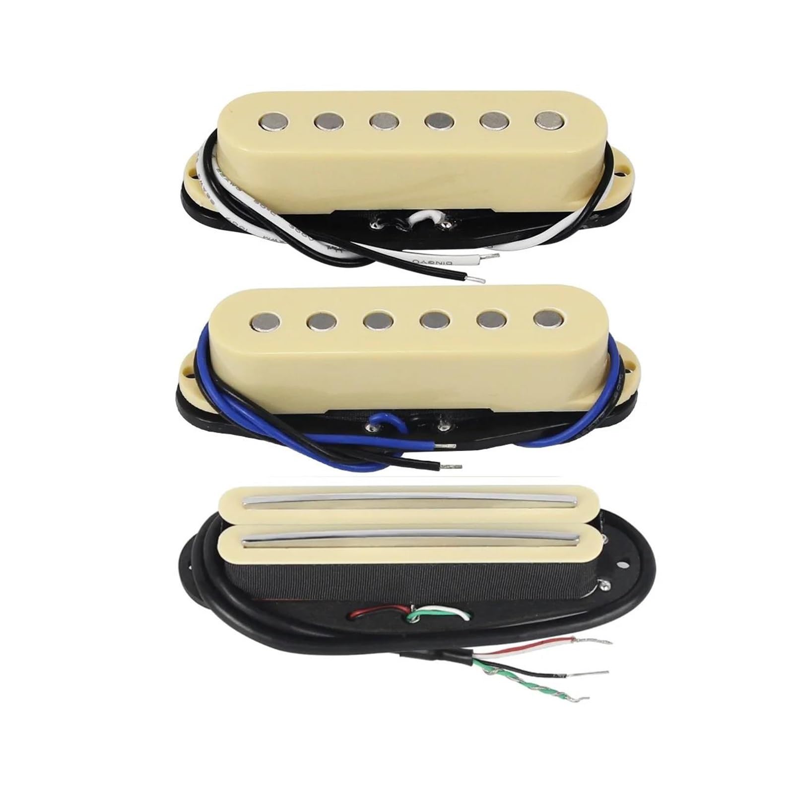 3 Teiliges Cremefarbenes Alnico 5 Single Coil Tonabnehmer Und Hot Dual Track Set Für SSS E Gitarren Zubehör