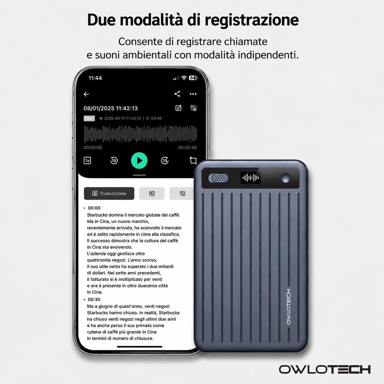 Magnus Grabadora IA 64GB, Transcripción y Resumen Automático, Traducción, Mapas Mentales, Grabadora de Voz Digital con App, 85h Autonomía, Bluetooth