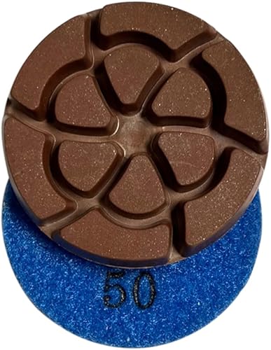 Miniatura 46 de Almohadillas de pulido de diamante de resina de 3 pulgadas, resina oscura, juego de 3, altura de segmento de 0.236 in, seco o húmedo, grano #50