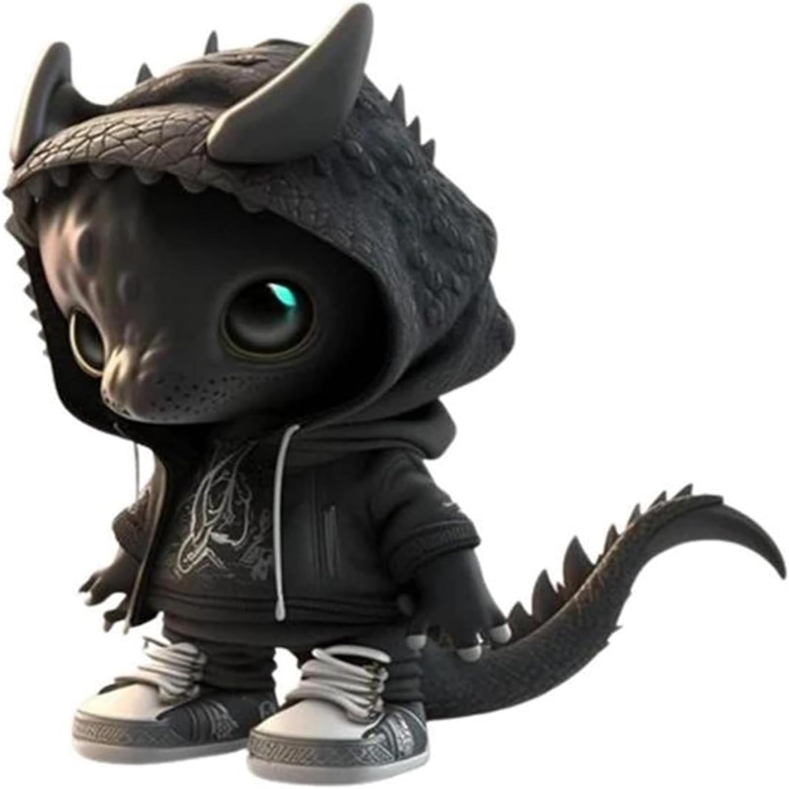 Ysaca Cool Dragon Figurines, Cute Cartoon Dragon Statues Unique Handcrafted Resin Dragon Statue Ornaments for Home Desk Office Garden (B)