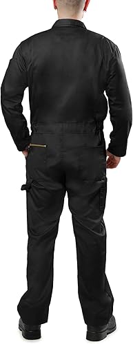 Miniatura 3 de Kolossus Pro-Utility - Overol de manga larga de mezcla de algodón con bolsillos frontales con cremallera