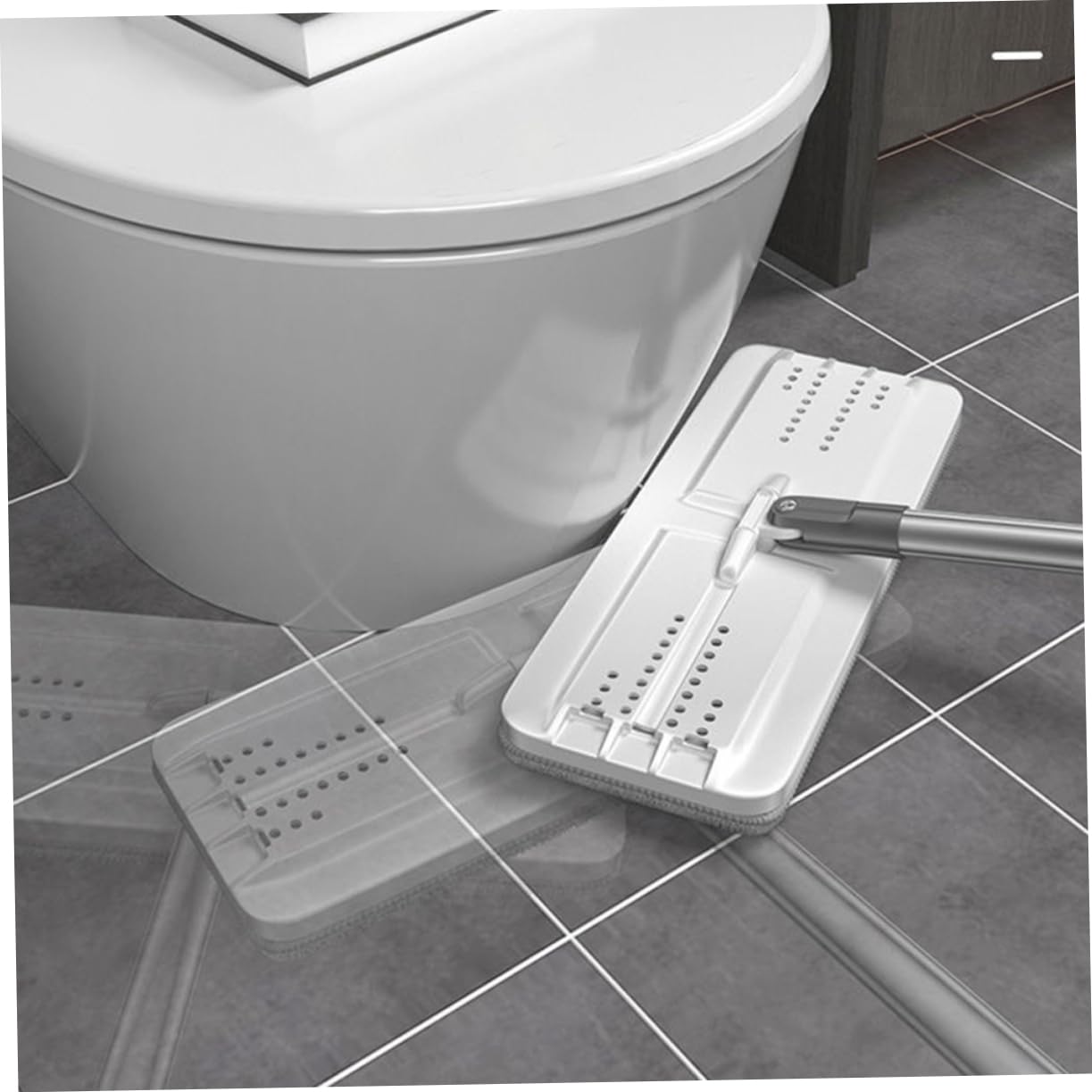 Trapeador de Microfibra Cubo de Acero Inoxidable Plata | Portátil Asa Integrada, Base Antideslizante, para Suelo y Sala Limpia, Formato Práctico