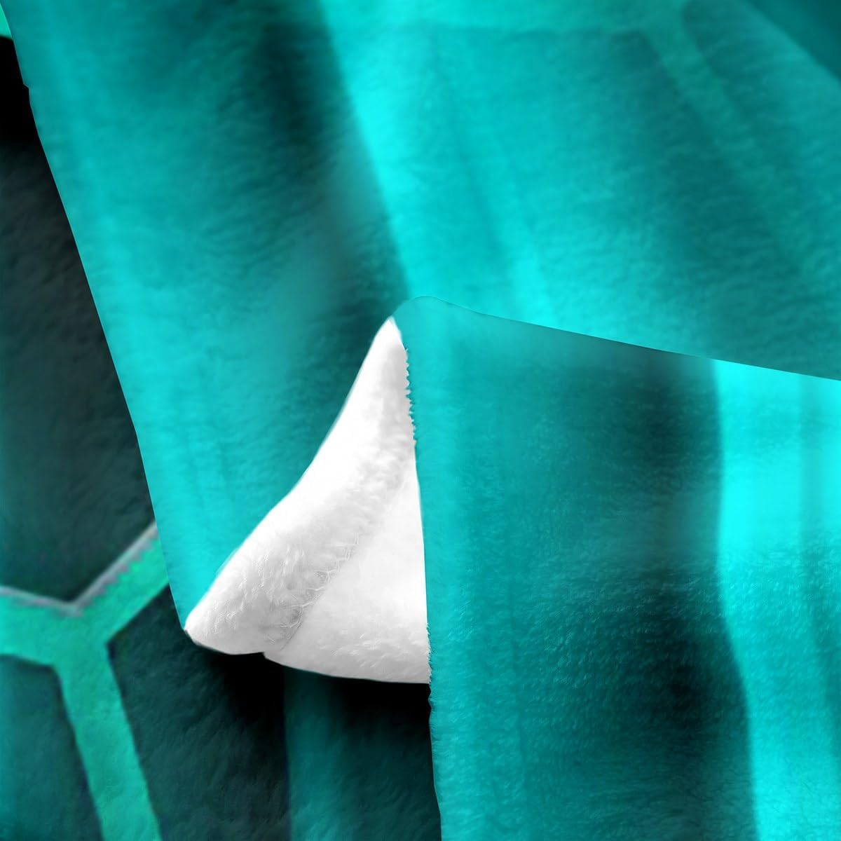 Feelyou Racing Car Flannel Fleece Throw Blanket Queen 90"x90" Kids Abstract Ombre Plush Blanket for Boys Girls Teens Teal Geometrical Honeycomb Fuzzy Blanket Extreme Sports Theme Bed Blanket
