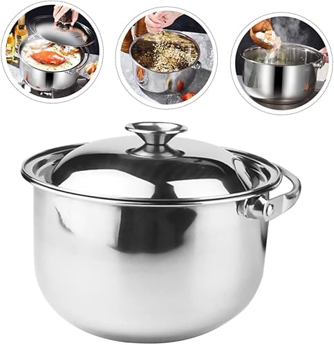 Miniatura 2 de Yardwe Olla de cocina de acero inoxidable Tazón grande de mezcla de acero inoxidable Olla de acero inoxidable multifuncional Cuenca de acero