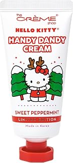 The Crème Shop Handy Dandy Cream - Holiday Sweet Peppermint, 1.69 oz/50 ml, Moisturizing and Nourishing Hand Skin Moisturizer, Shea Butter, Vitamin E, Peppermint, Unisex