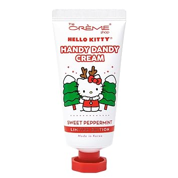 The Creme Shop Handy Dandy Cream - Holiday Sweet Peppermint, 1.69 oz/50 ml, Moisturizing and Nourishing Hand Skin Moisturizer, Shea Butter, Vitamin E, Peppermint, Unisex