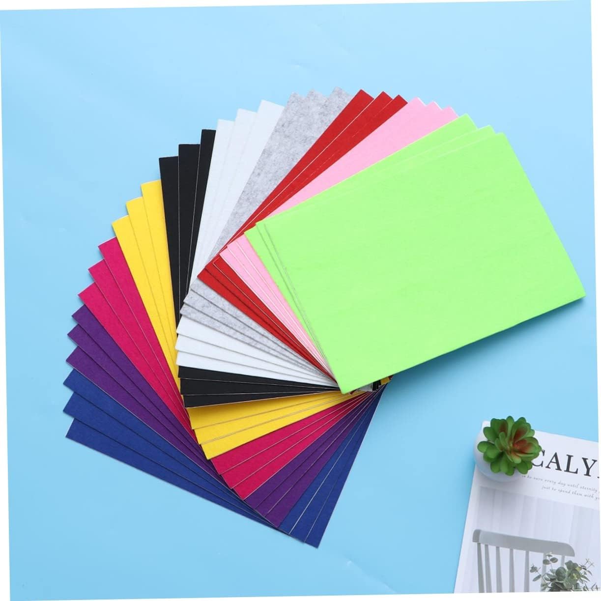 Tofficu 10pcs Adhesive Felt Sheets Craft Fabric for Sewing Quilting Decorations Boys and Girls Crafts Easy to Use Reusable Random Color