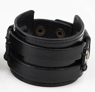 Men Leather Bracelet Punk Braided Rope Alloy Bracelet Bangle Wristband
