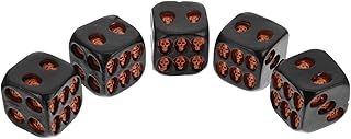 HONMEET 5 Pçs Dados De Caveira Mini Dados Dados De Resina Role-Playing Dados De Jogo Para Adultos Dados Sorridentes Dados De Jogo De Bebida Dados De Forma De Cabeças De Caveira Dados De