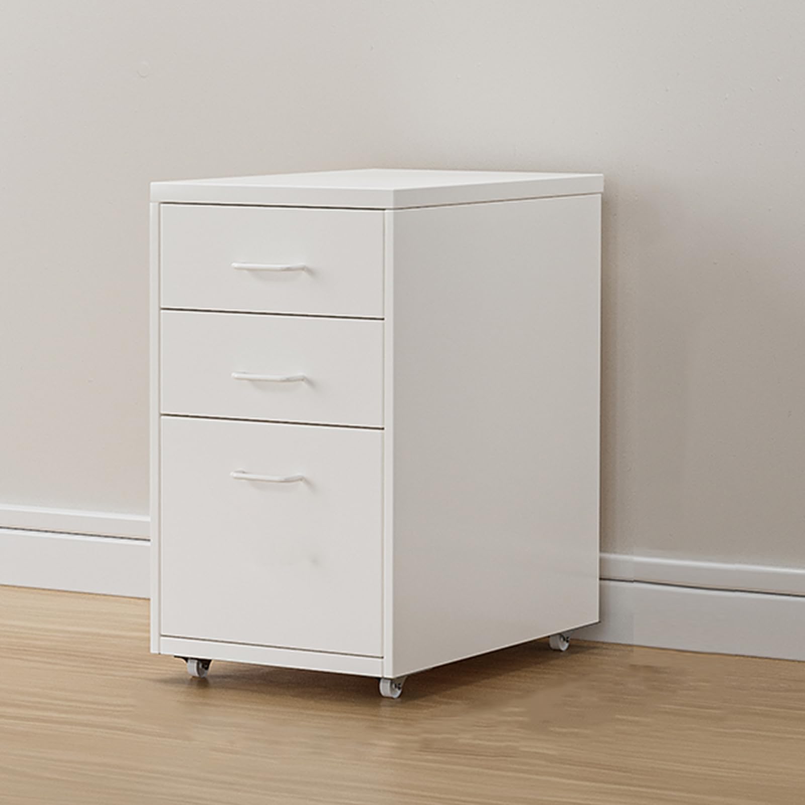 SaryEdge Mobile Iron Filing Cabinet3 Drawer Rolling Storage for Under Desk SpaceSaving for Efficient WorkspaceWhite Home Office Solution,