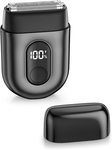 Miniatura 8 de Maquinillas de afeitar eléctricas inalámbricas para mujeres: Mini afeitadora eléctrica con pantalla LED grande, recortadora de bikini recargable,