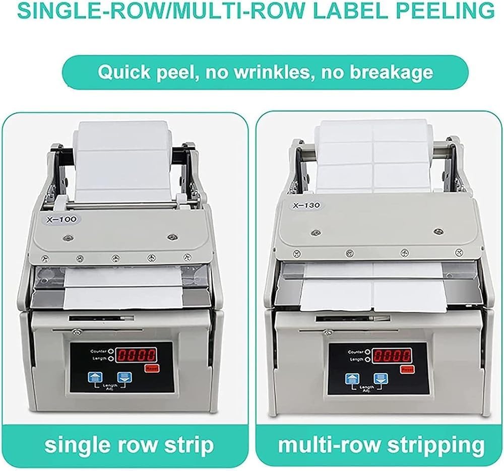 Automatic Label Dispensers, Auto Label Dispenser Electric Digital Display Stripper for Various 5-100/130/180mm Width Tapes for Auto Counting Separator Inches Peeler Tools (Size:180)