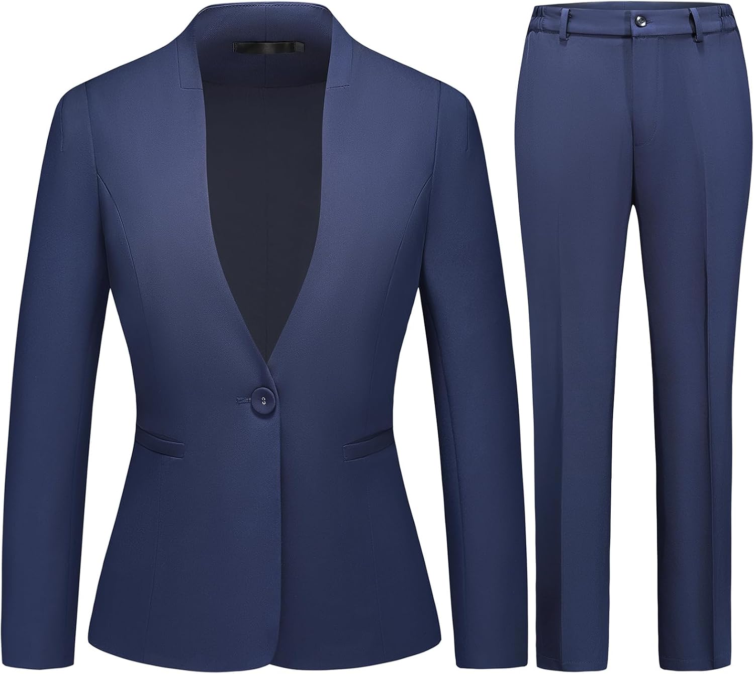 Lamgool Womens Pant Suit 2 Pieces Business Casual Outfits Lady's Blazer Jacket and Pants Set for Work - Image 2