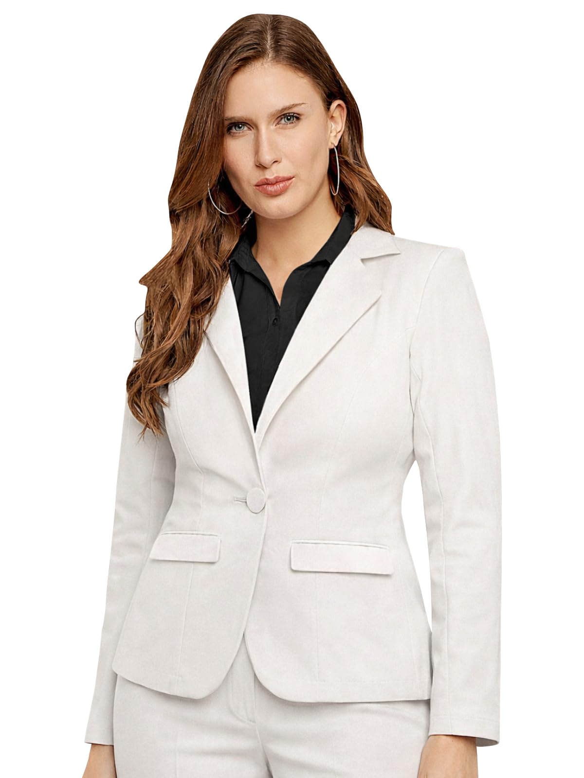 martini get high ! Martini Women Blazer | Formal Work Wear | Easy Wash | Single Breasted | Mild Stretch (Off White, Size : S to XL)-picture-18