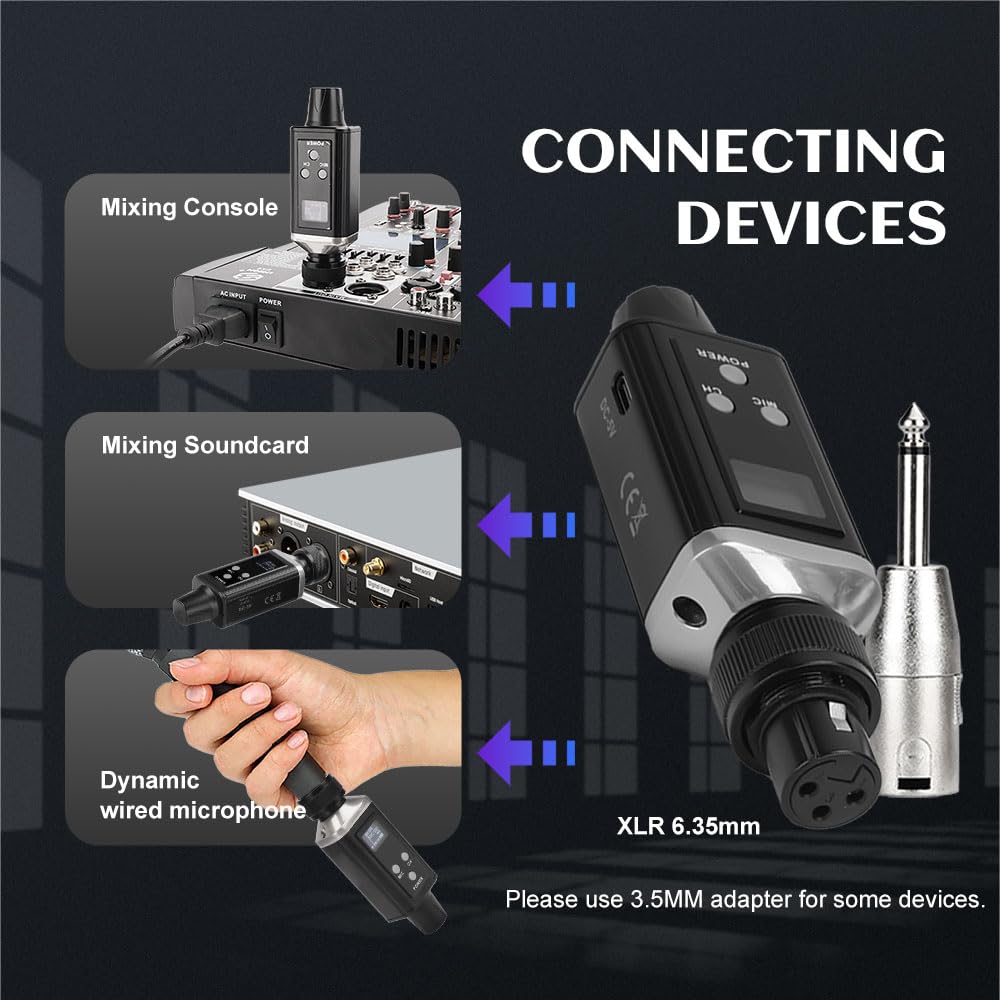 A9 UHF Wireless in Ear Monitor System Transmitter and Beltpack Receiver for Studio, Band Rehearsal and Live Performance (A9-1)
