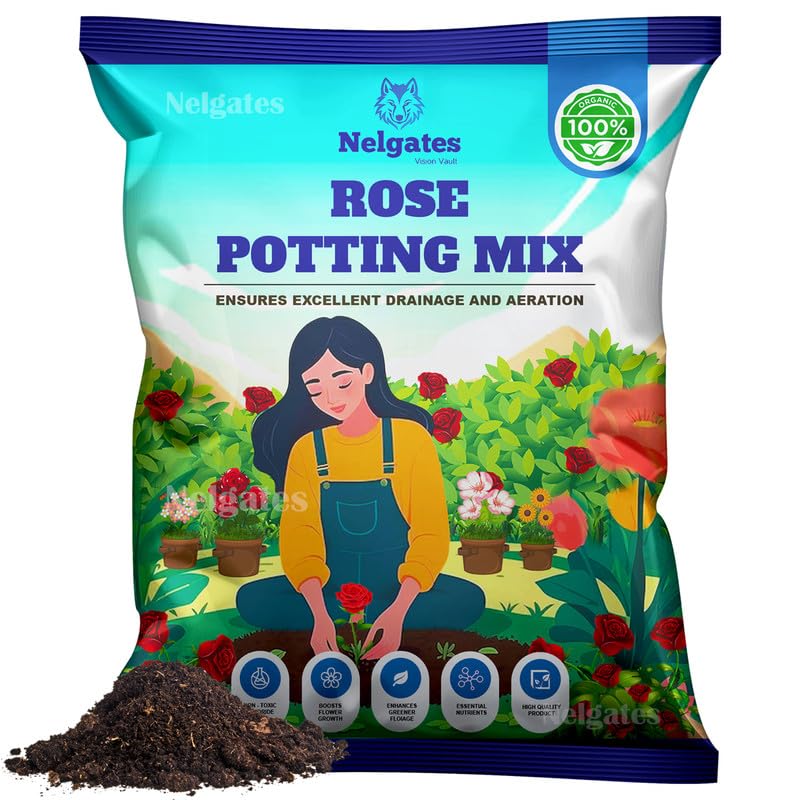 Nelgates Premium Potting Soil Mix for Rose Plants, Flowering Plants with Added Growth promoters Flower Boosters for garden1kg (B0DB8MCV4P) Amazon Price History, Amazon Price Tracker