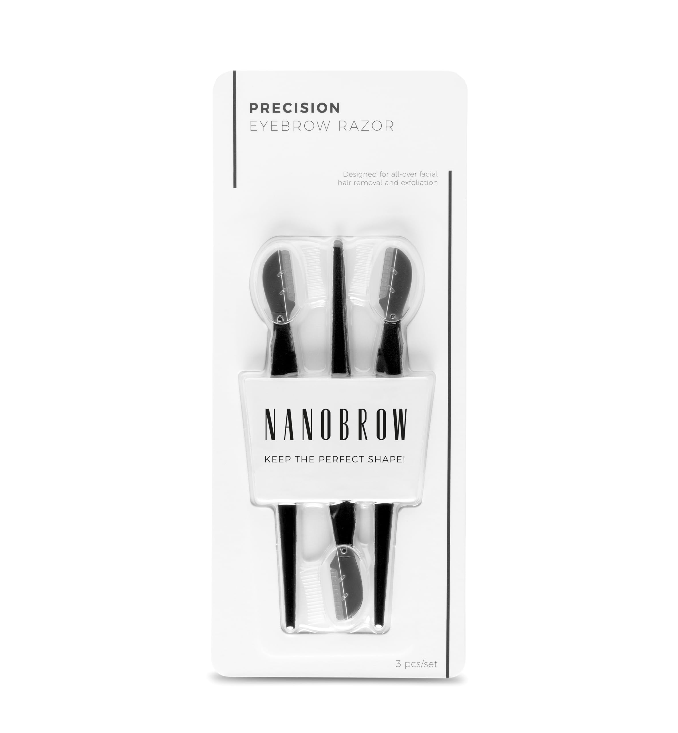 Nanoborw Eyebrow Razor 3 pcs - face and brow Razor