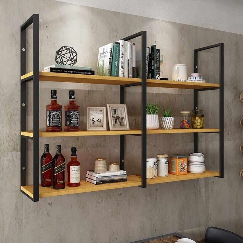 Pipi Zhu Wandmontierter Weinglashalter Mit 3 Ebenen - Schwarzes Hängendes...