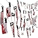 Geevorks 12pcs Decoración de Terror de Halloween,PVC Cuchillos Sangrientos Accesorios,Decoraciones para Festivales Cuchillo de Plástico,Falso con Manchas de Sangre Realistas