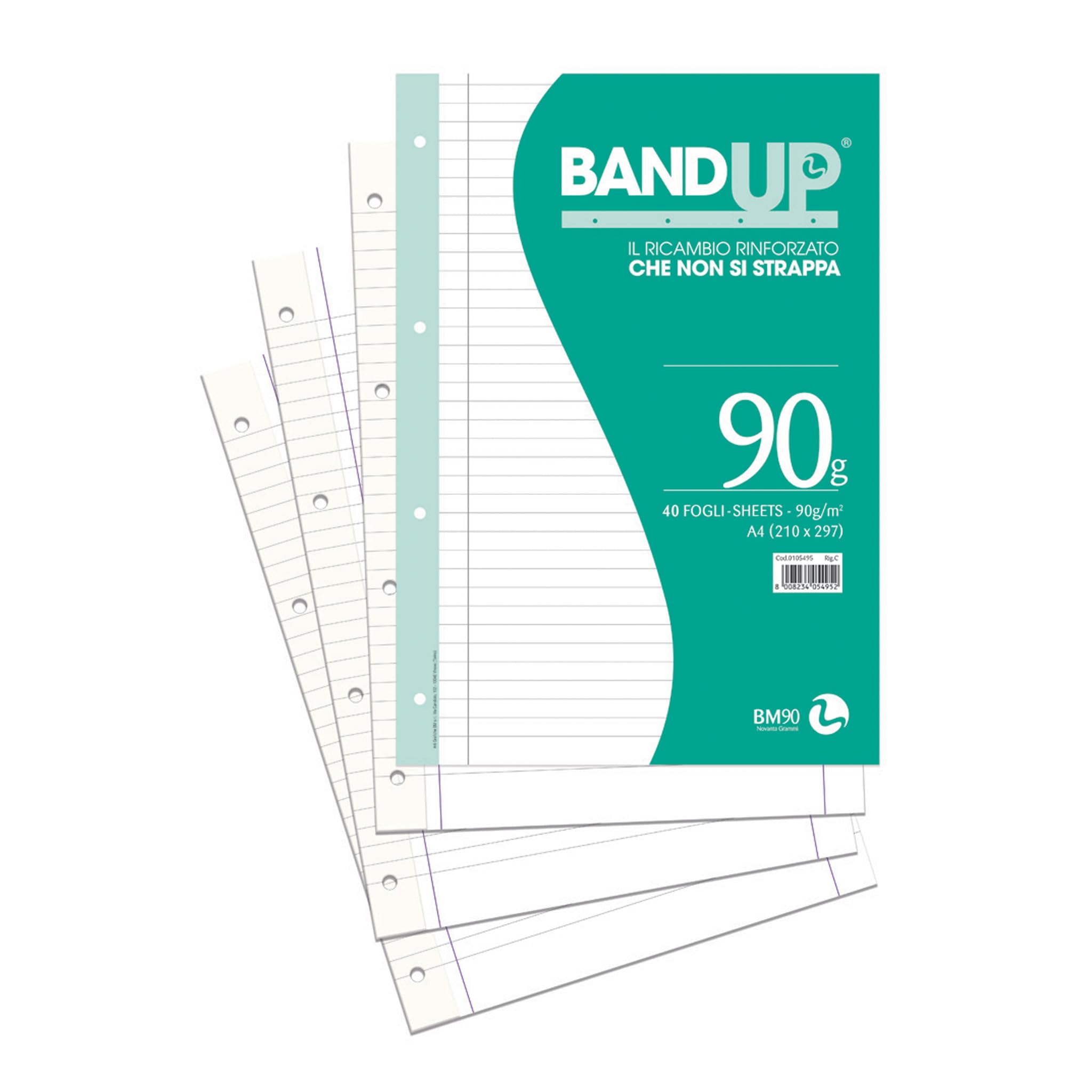 BM BeMore verstärkte Bund A4 Schreibpapier - 21 x 29 cm, 90 g, weiß, PVC, Klassisch, 40 Blatt