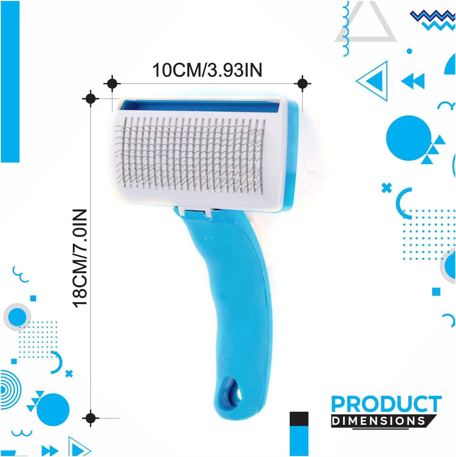 Dog & Cat Self-Cleaning Grooming Brush Deshedding Slicker Brush Removes Loose Fur, Mats & Tangles, Gentle Massaging Tips - Image 2