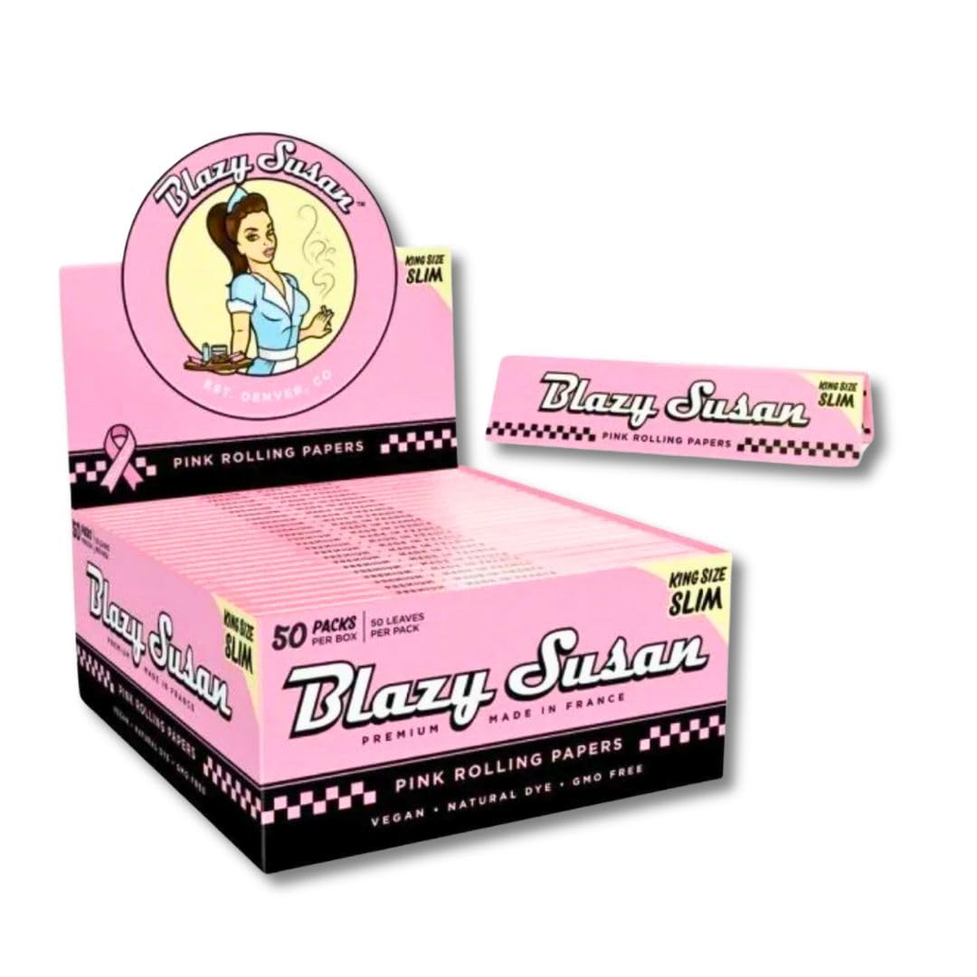 Amazon.com: Blazy Susan King Slim Pink Rolling Papers : Health