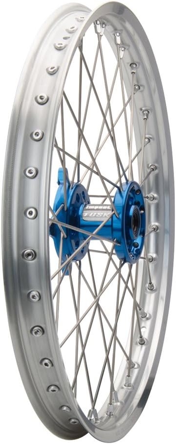 Tusk Impact Complete Wheel - Front 21 x 1.60 Silver Rim/Silver Spoke/Blue Hub