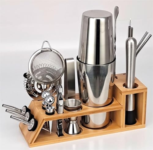 Miniatura 3 de Juego de coctelera boston, juego de coctelera, 20 piezas, boston, coctelera, kit de fabricación de mezclador, kit de regalo de barman de acero