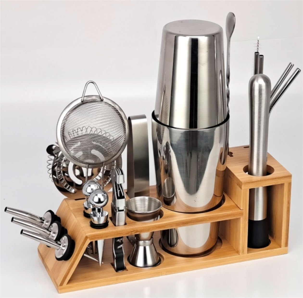 Shaker Cocktail per Miscelare Bevande 20Pcs Boston Cocktail Shaker Bar Set Mixer Making Kit Gift Bartender Acciaio Inossidabile per Bar Casa Feste
