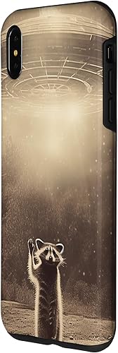 Vista 17 de iPhone 11 Pro Max Vintage alien raccoon UFO Alien Case
