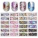 12 Designs Nagel Aufkleber Set Schneeflocke Blumen Geometrische Nail Art Wassertransfer Aufkleber Schieberegler Blumenblatt Maniküre Dekoration