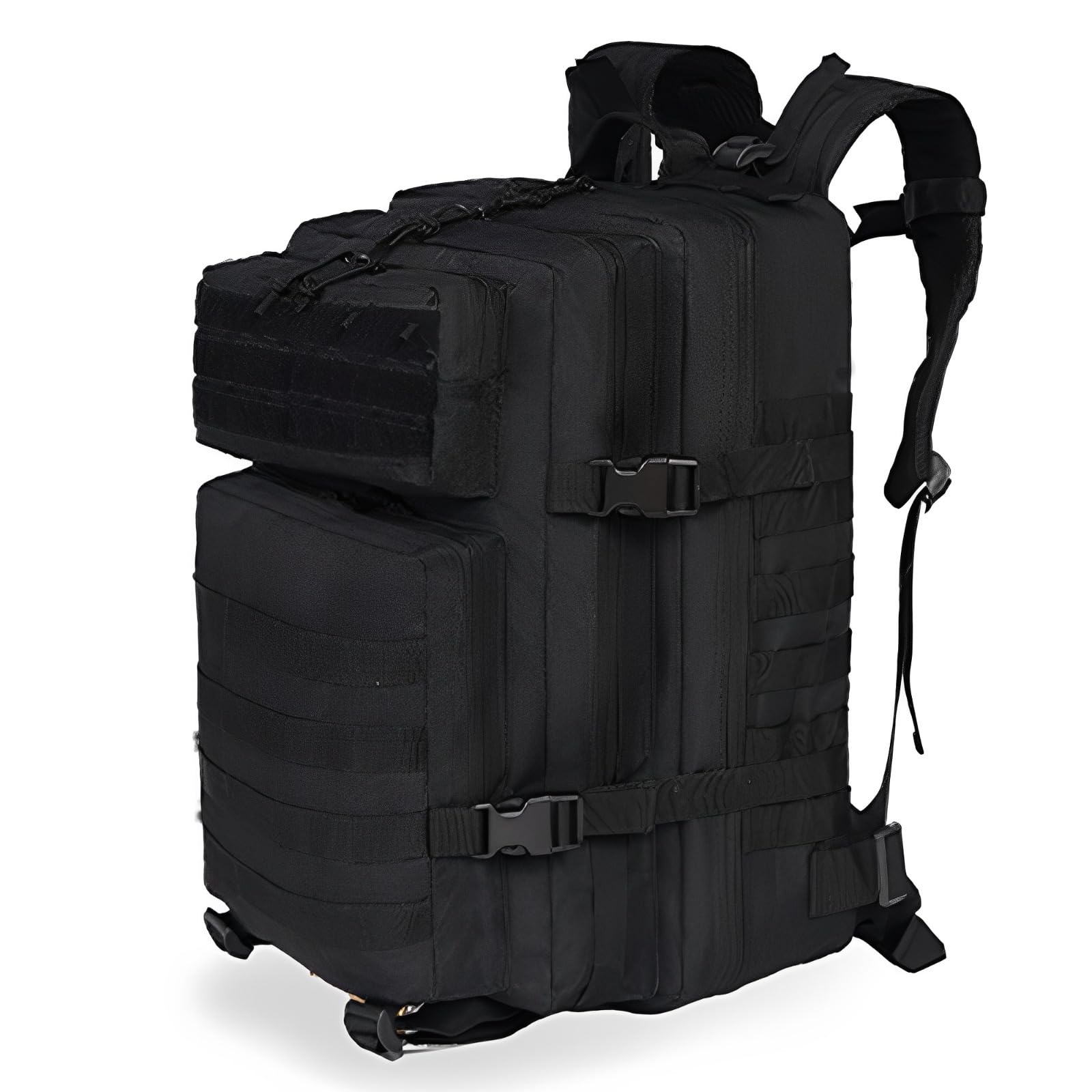 Zaino Militare Tattico 45 Litri Zaino da Viaggio Impermeabile Trekking Backpack da Uomo per Campeggio, Escursionismo, Pesca (Nero)