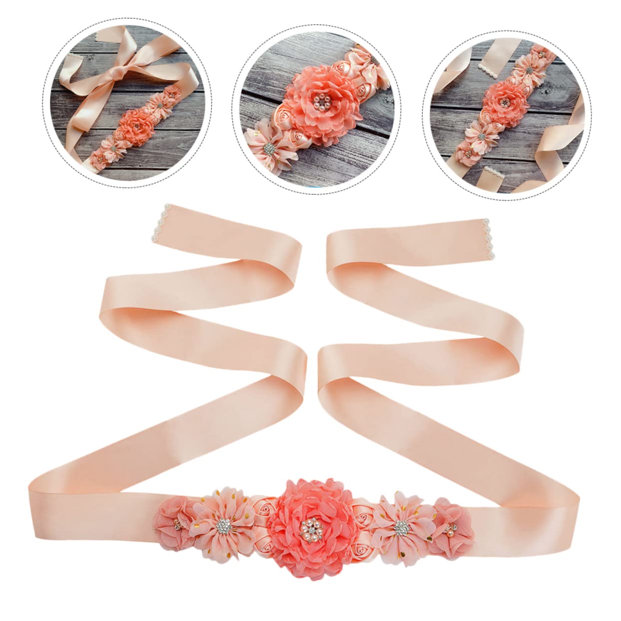 SOIMISS 2piezas Cinturón De Flores Para Mujer Accesorio De Moda Para Bodas y Sash Para Embarazadas y Fotografía