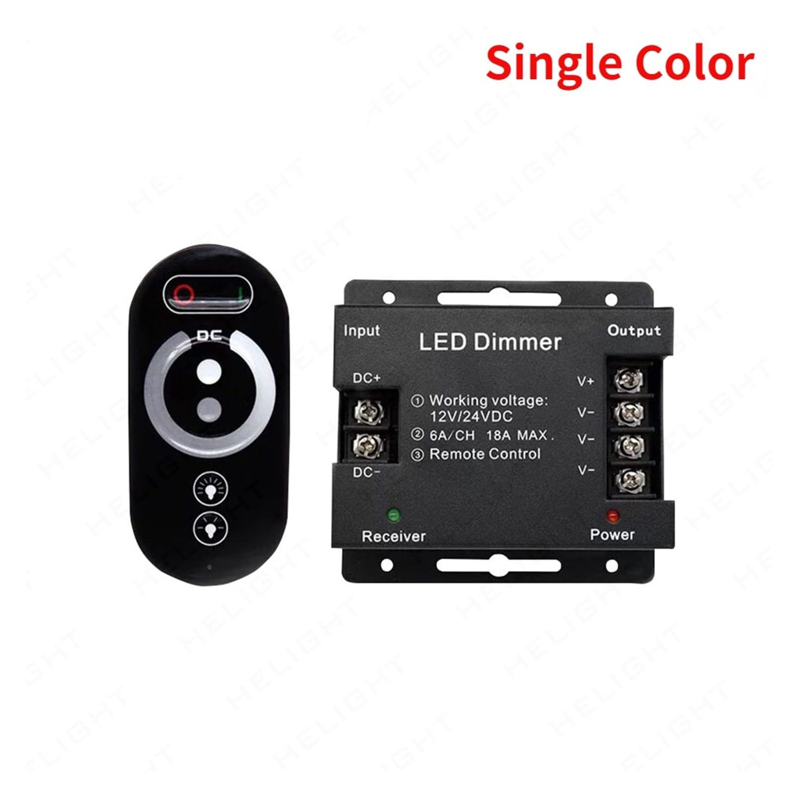 DC12-24V Taśma świetlna LED RF Touch Remote Control ściemniacz 12A 18A Nadaje się do 3528 5050 SMD COB CCT RGB Listwa świetlna do regulacji jasności (kolor: RGB)