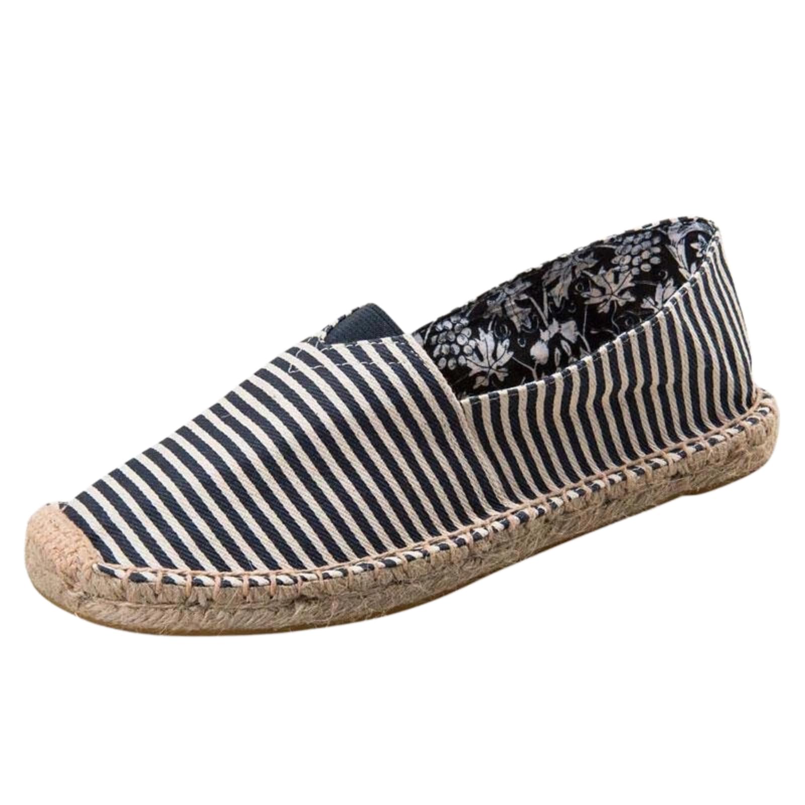 Zapatos Pescador Suela Lino Tela Lona Hombres Mujeres(AzulC,41)