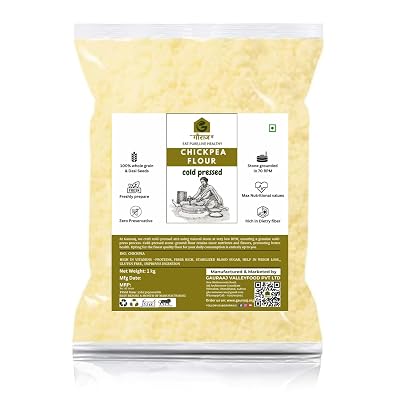 Gauraaj Chickpea Flour - 1 Kg | 100% Natural Chickpea or Gram flour | Stoneground Chickpea Atta | Gluten-Free & Protein-