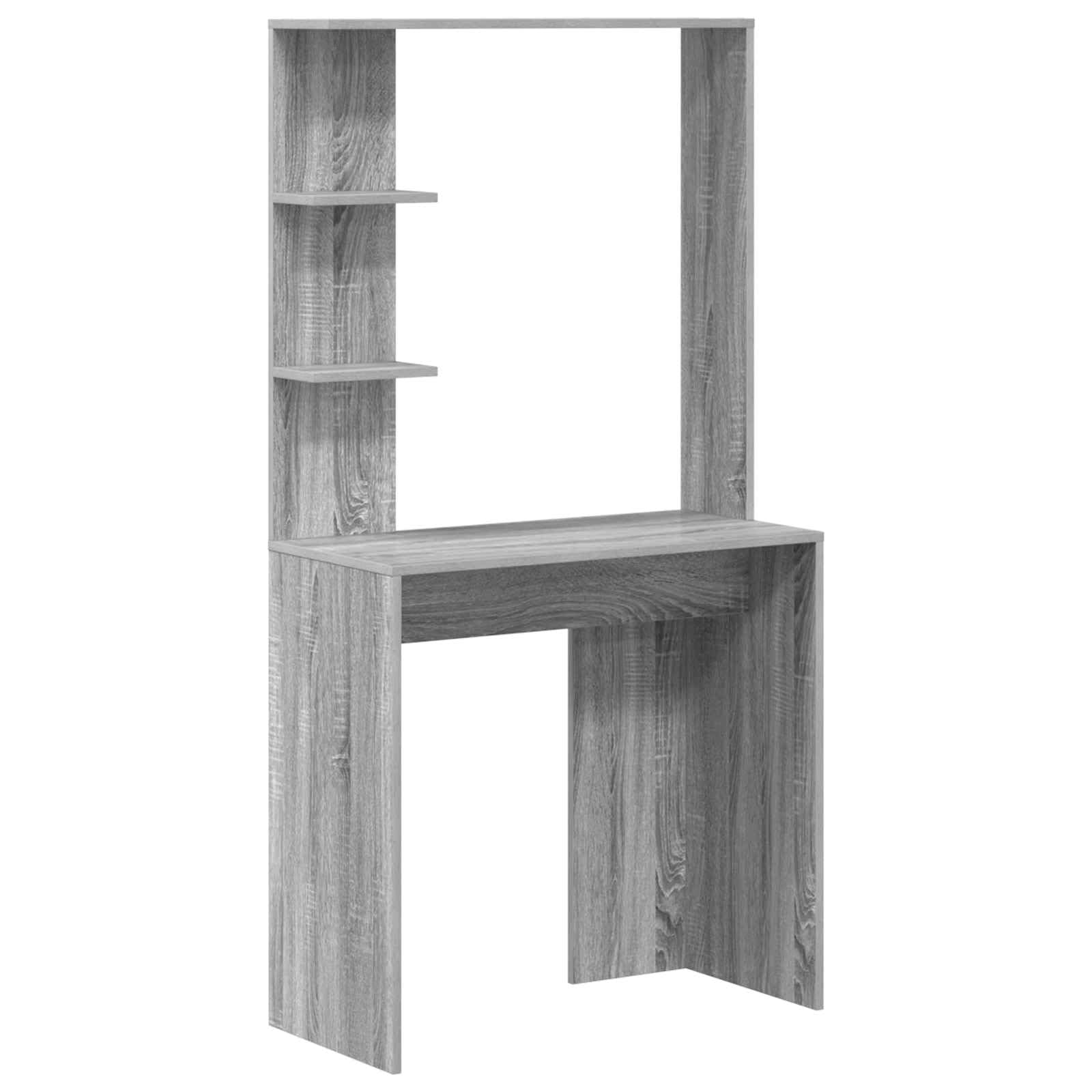 Set Scrivania e Cassettiera 2 Pz Grigio Sonoma Legno | Set arredo studio con ampia superficie di lavoro e scaffali integrati per organizzare libri e documenti in ufficio.
