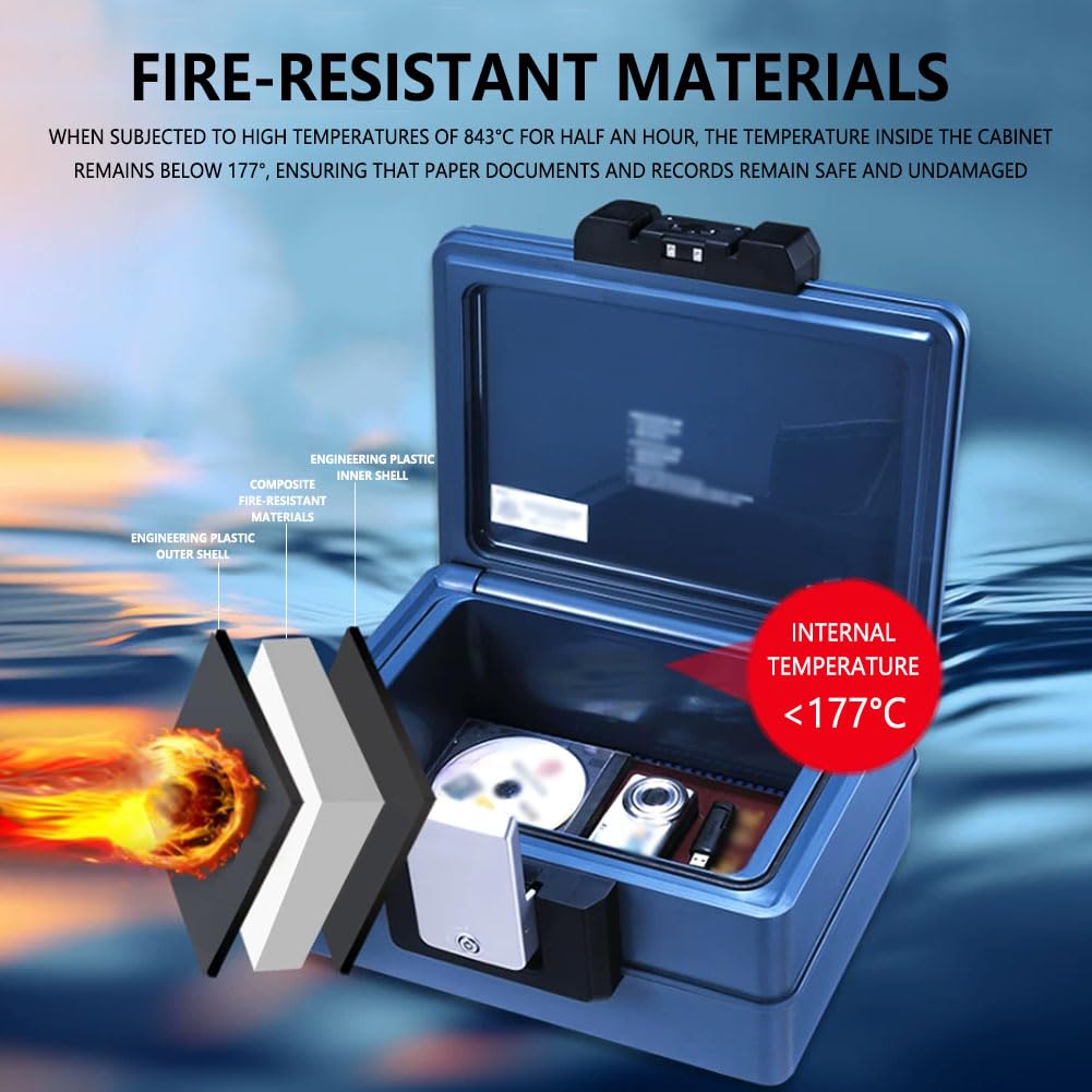 Caja Ignifuga Documentos, Caja Ignifuga Cierre Llave Y Doble Hebilla Key Locks S
