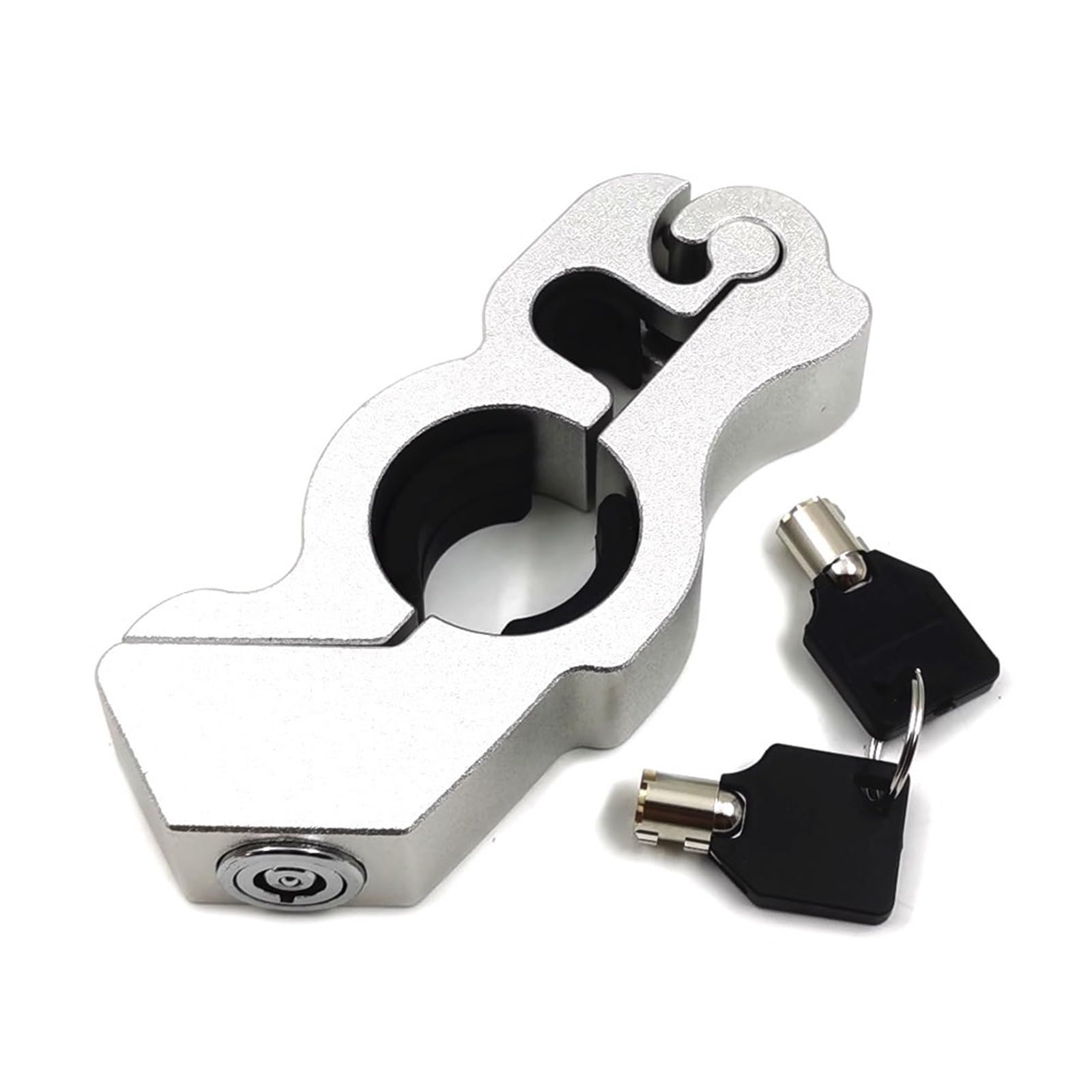 Motorcycle Handlebar Lock AntiTheft Handlebar Lock Throttle Grip Aluminum Alloy Motorcycle Portable Security Device Parking Motorbike Lock Security(Silver)