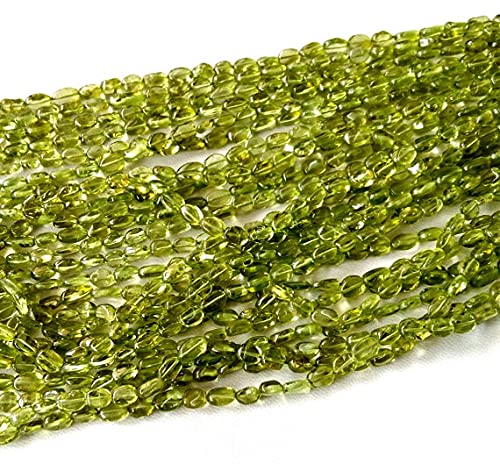 Perles de péridot véritable ovale pour composer vos colliers d'été et bijoux de plage