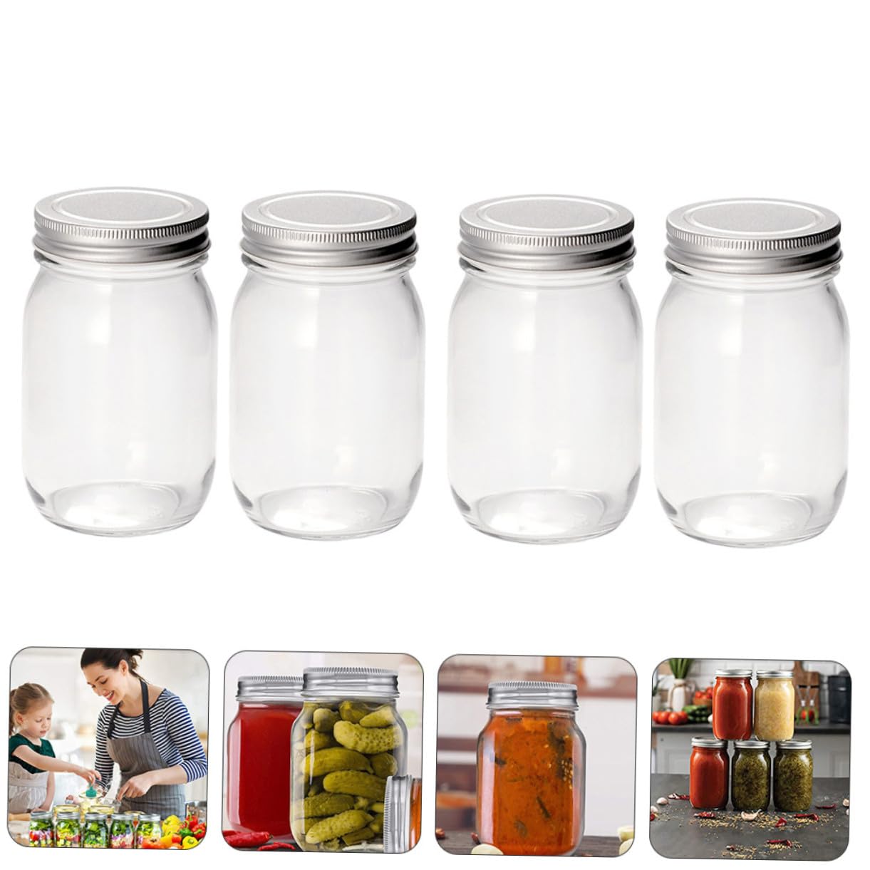4 Stück Glas Glasdosen Mit Deckel 32oz Multifunktionale Lebensmittelbehälter Vorratsgläser Zur Aufbewahrung Und Frischhaltung