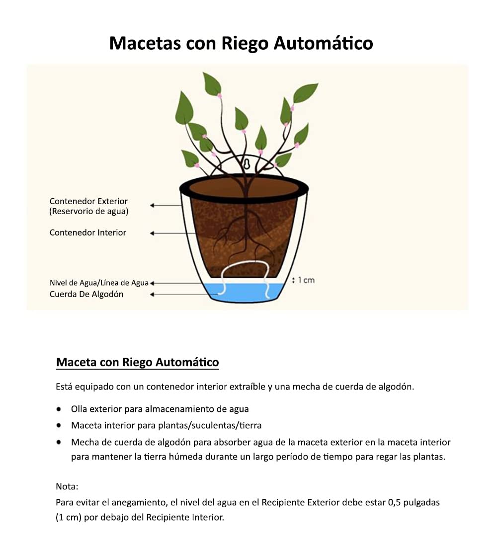 ShoppeWatch Macetas Colgantes con Riego Automatico 7 Unidades | Pared Maceteros Decorativas Interior | Jardineras Exterior Balcon Grande de 18,5 cm con Ganchos