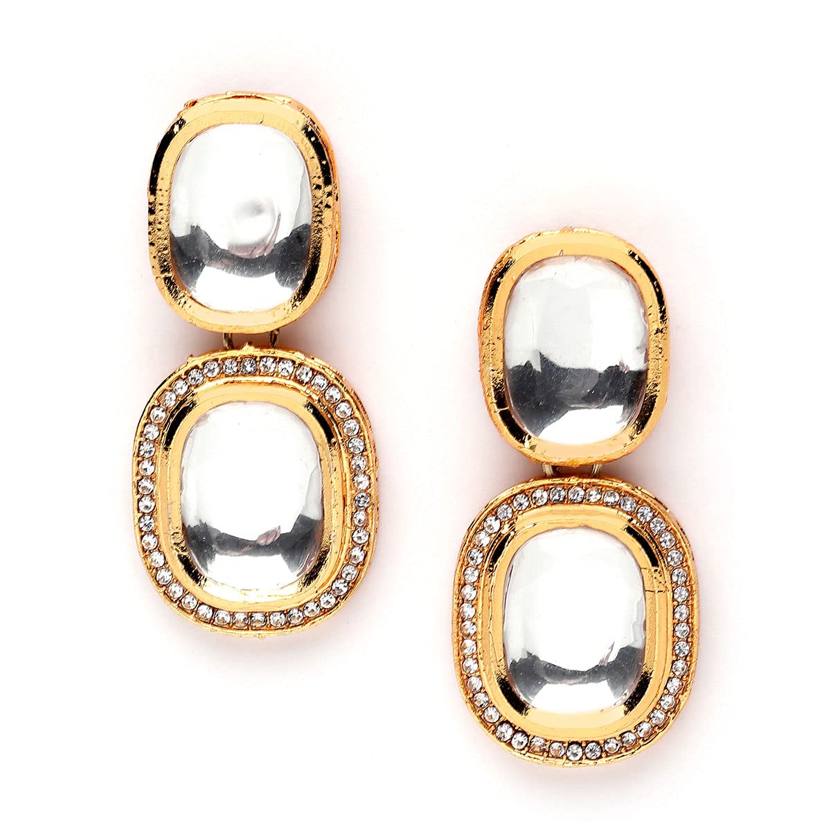 Karatcart Gold Plated Polki Kundan Drop Earrings for Women (B0BG1QS9BF) Amazon Price History, Amazon Price Tracker