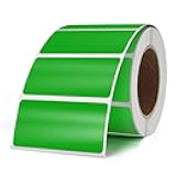 Green Color Coding Labels 1 × 2 Inches Self-Adhesive Vinyl Rectangle Stickers Waterproof Name Tags Removable Roll for Office School Home 500 PCS